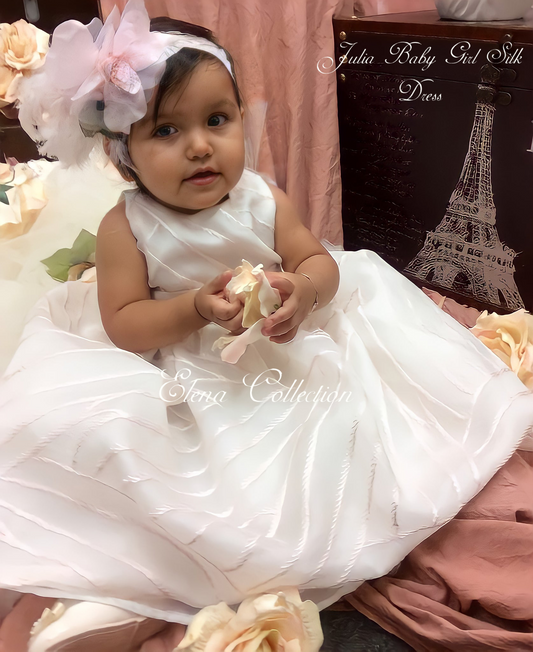 Infant Silk Flower Girls Dress - Julia 1675