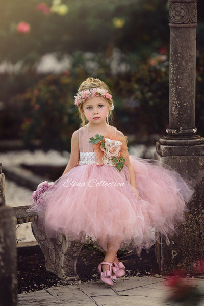 Flower Girl Tutu Dress - Rose