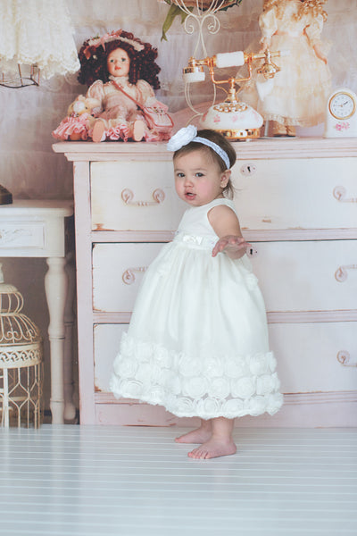 Flower baby girl dress-Baptism-Christening-Brandy - ElenaCollection
 - 2