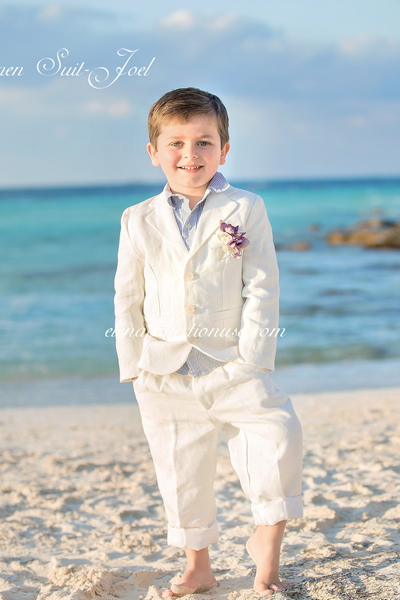 Off White Boys Linen Suit - Joel