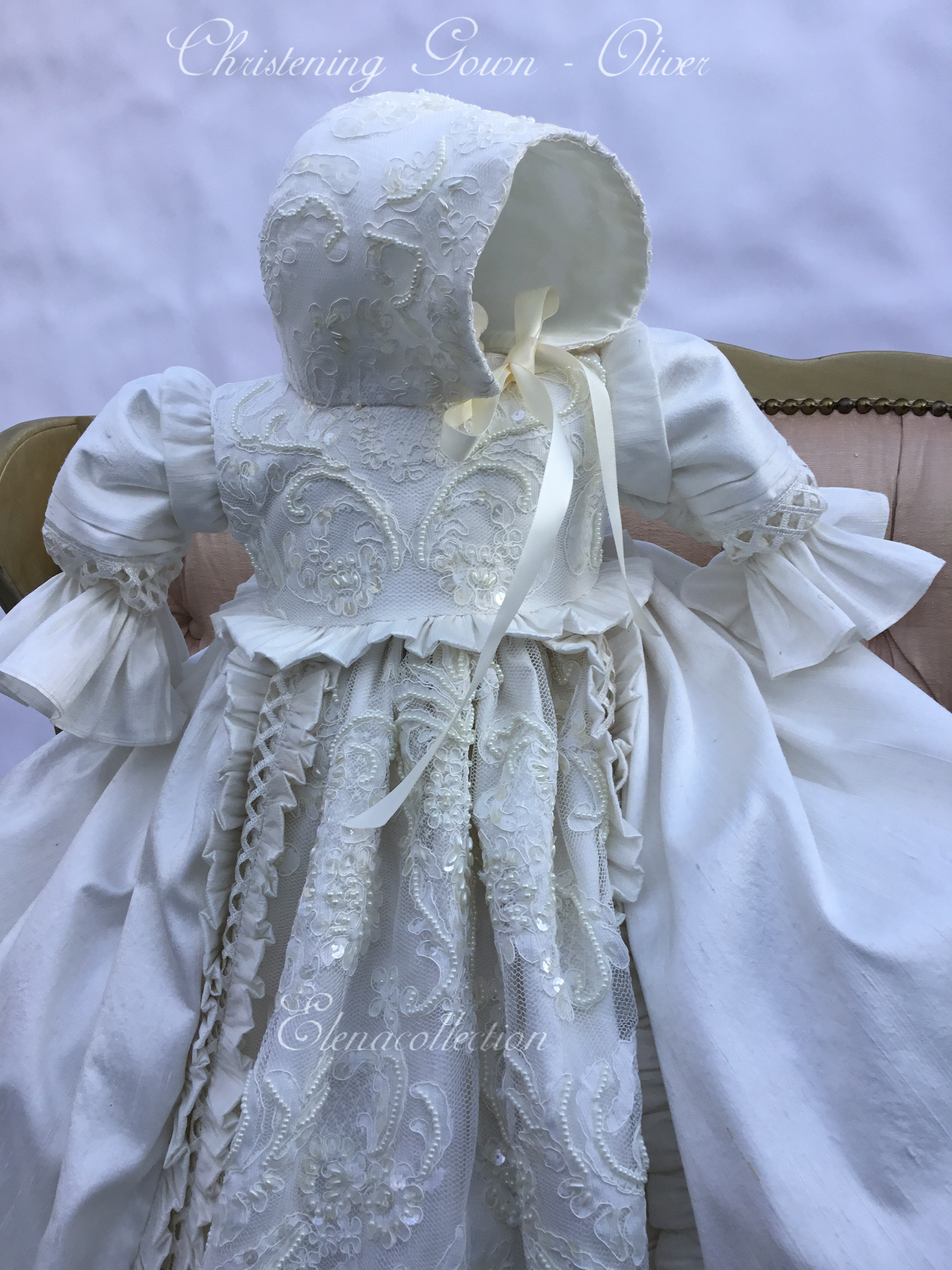 Heirloom Silk Baptism Gown unisex - Renato
