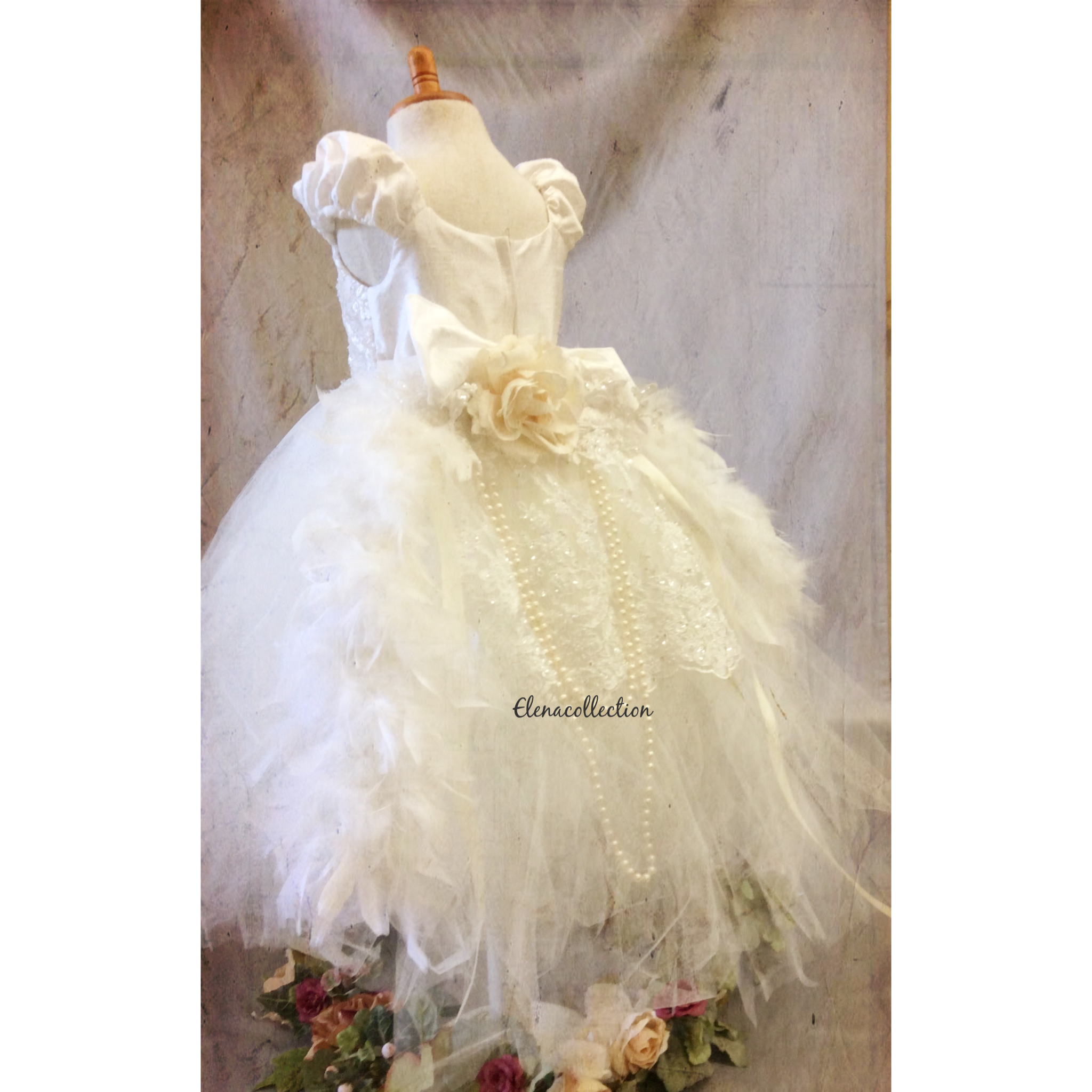 Flower girl tutu dress-bridal-Divina - ElenaCollection
 - 3