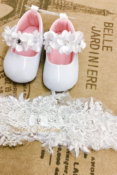 Christening Shoes - Viviana  - Heirloom Christening Gown