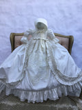 Heirloom Silk Baptism Gown unisex - Renato - Heirloom Boy’s Christening Gown Set – Hand-Embroidered with Matching Bonnet