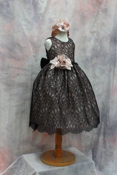 Black Flower Girl Dress - Tiffany