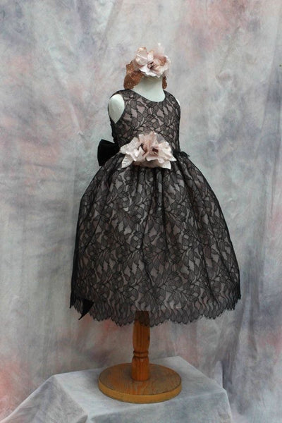 Black Flower Girl Dress - Tiffany