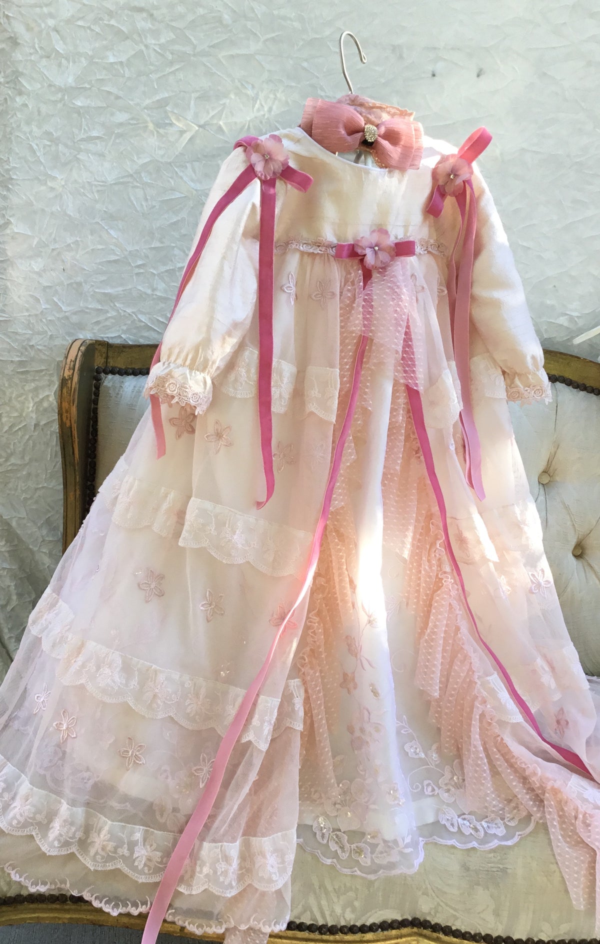 Christening Gown Blush - 12 m