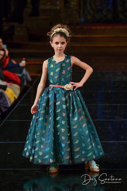 Silk flower girl dress-Alessandra