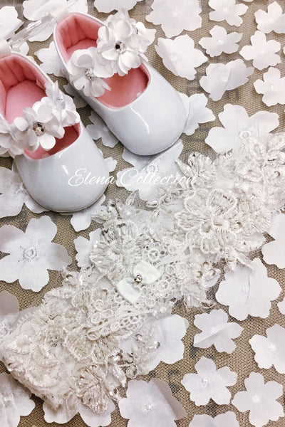 Christening Shoes - Viviana  - Heirloom Christening Gown