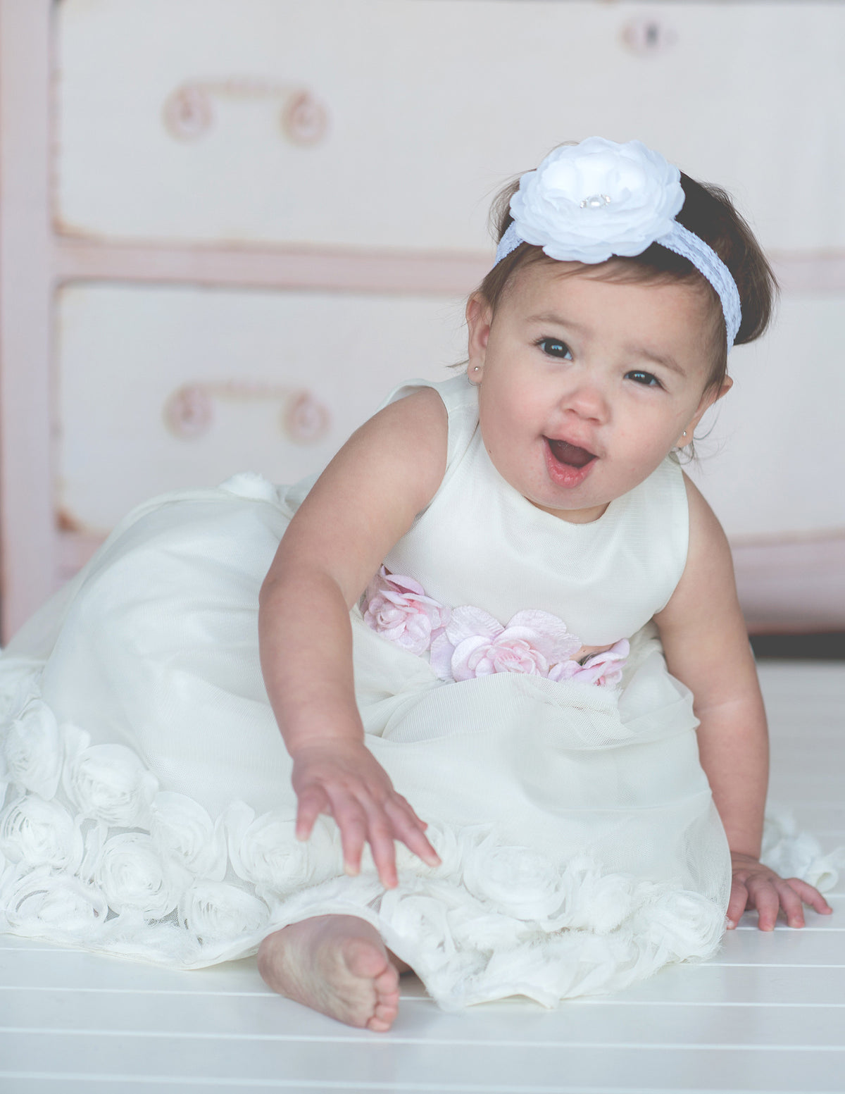 Flower baby girl dress-Baptism-Christening-Brandy - ElenaCollection
 - 6