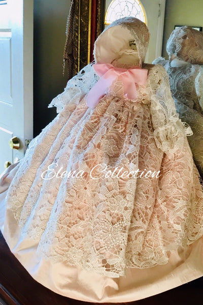 Blush Melanie  - Heirloom Christening Gown