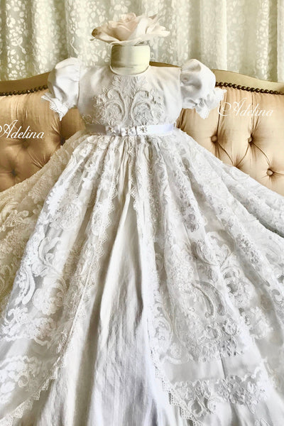 The Adelina Gown - Heirloom Christening Gown