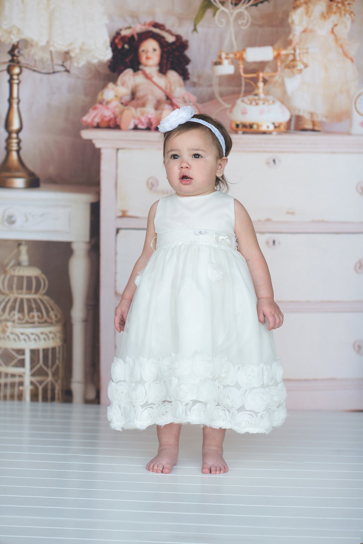 Flower baby girl dress-Baptism-Christening-Brandy - ElenaCollection
 - 5