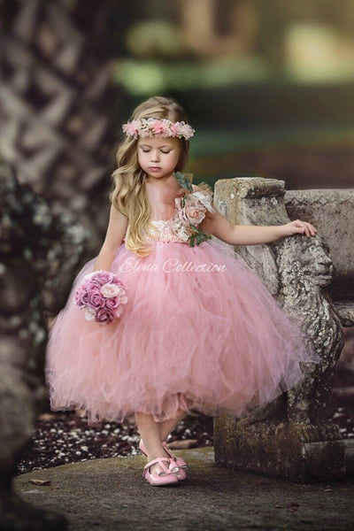 Flower Girl Tutu Dress - Rose