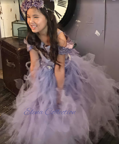 Flower girl tutu dress-Sofia Size 6-8 RTS