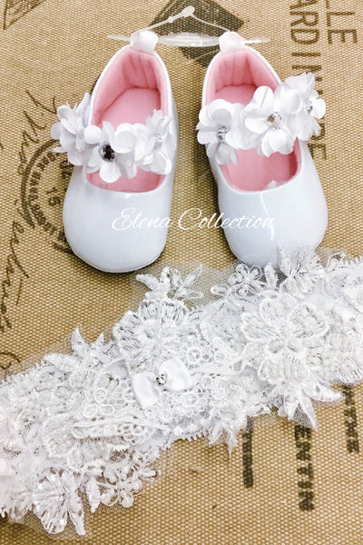 Christening Shoes - Viviana  - Heirloom Christening Gown