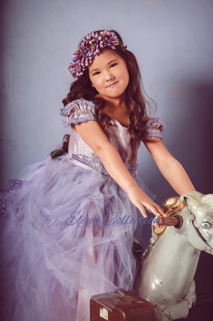 Flower girl tutu dress-Sofia Size 6-8 RTS