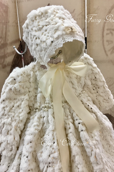 Winter Furry  - Heirloom Christening Gown