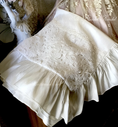 MATCHING - Silk Blanket 36x36  - Heirloom Christening Gown