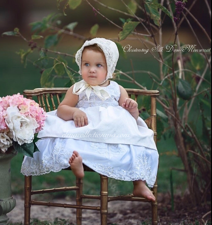 Christening Silk White Dress - Monserrat