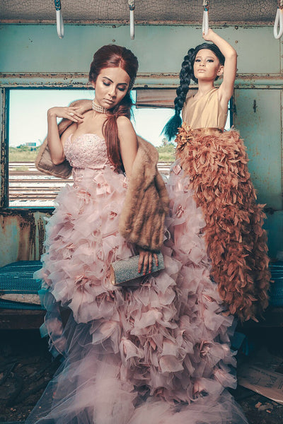 Wedding Feather Gown-rental -Quinceanera-Prom-Moët - ElenaCollection
 - 18