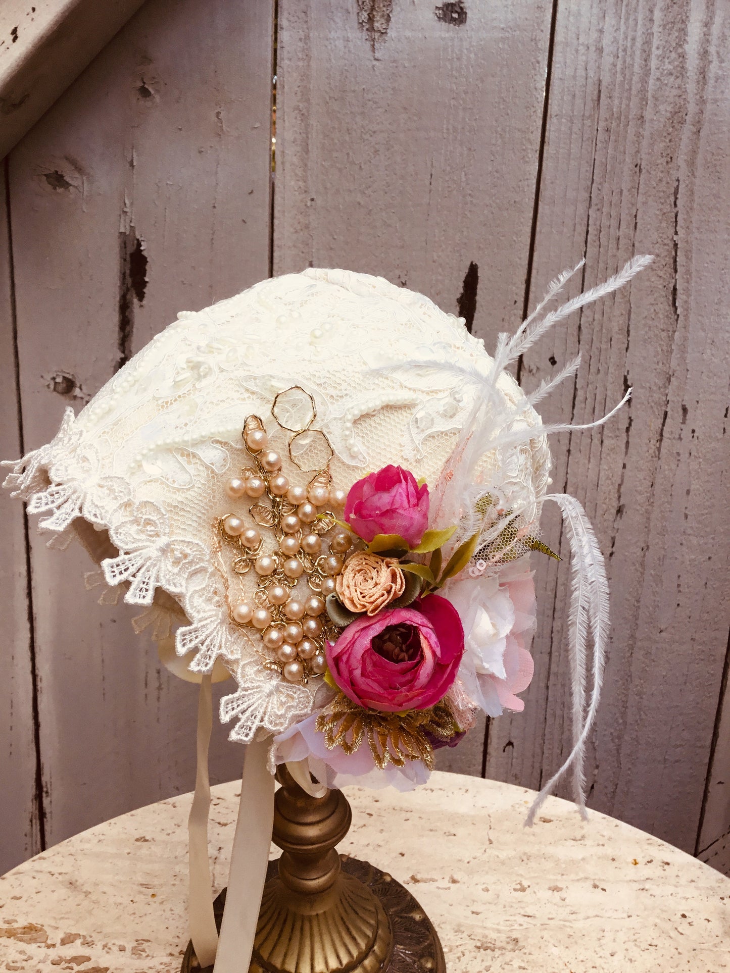 Lace Bonnet / Baby Photo prop -Amalia