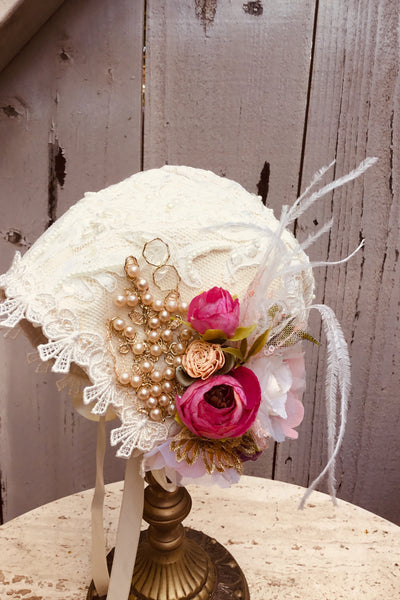 Lace Bonnet / Baby Photo prop -Amalia